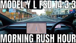 Tesla Model Y L FSD Supervised 14.3.3 | Hurry Mode Morning Rush Hour