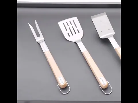 Conjunto de Utensílios para Churrasco em Aço Inox Magnético com 4 Peças Naterial