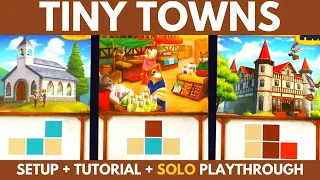 Tiny Towns Board Game | Full Solo Playthrough | Learn to Play