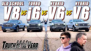 You May Not Like the Results...V8 Sierra v I6 Ram v V6 Tundra v Hybrid F-150 Drag Race & Top Speed!
