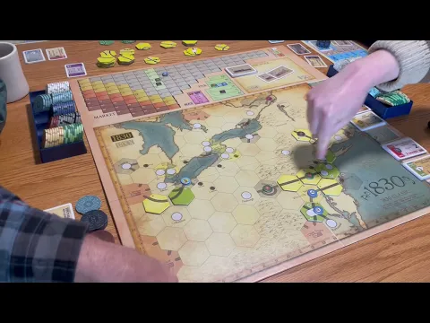 1830 : 18XX game with 4 players in various turns.