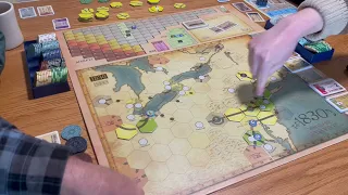 1830 : 18XX game with 4 players in various turns.