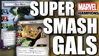 She Hulk + Jubilee vs Expert Sandman 2 Handed Marvel Champions Gameplay