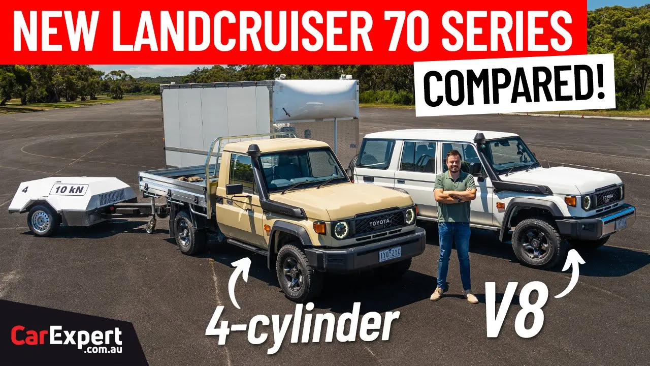 LandCruiser 70 Series V8 v 4-cylinder towing stress test & drag race! Is Toyota's V8 dead?