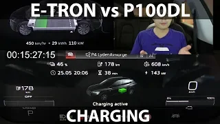 e-tron vs P100DL charging commentary