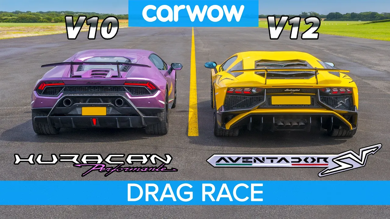 Lamborghini Aventador SV v Huracan Performante  - DRAG RACE, ROLLING RACE & BRAKE TEST