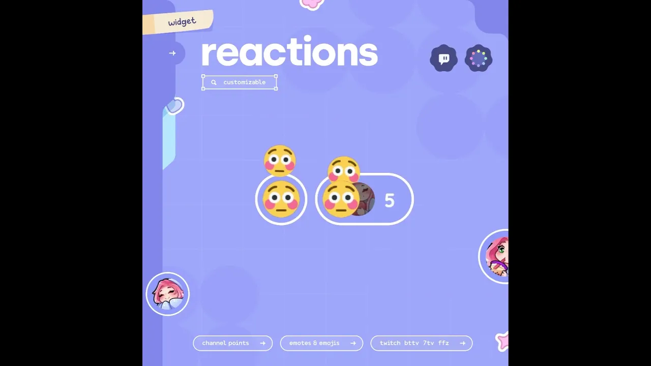 Stream Reactions Widget Twitch Emotes & Emojis • (2) Layouts — Channel ...