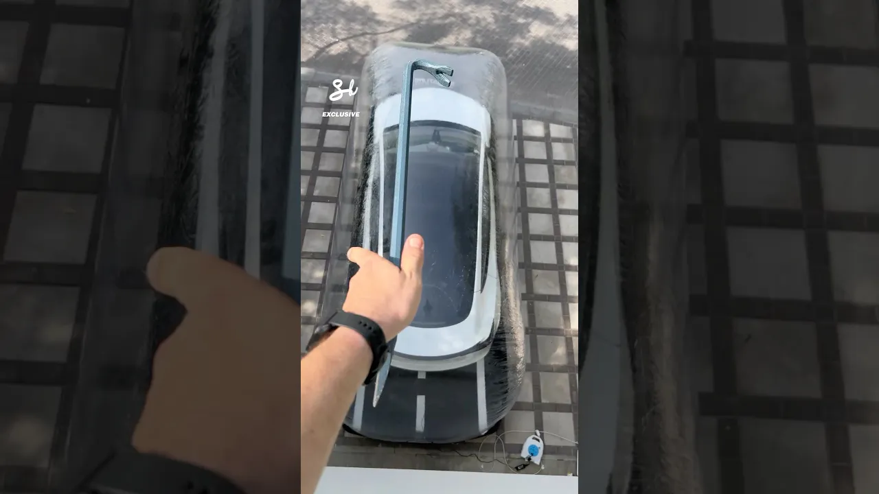 Can't believe I let Nate drop heavy objects on my Tesla...😭 #tesla #cars #test