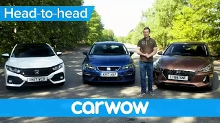Honda Civic vs Hyundai i30 vs SEAT Leon 2018 review - which is best| Head2Head
