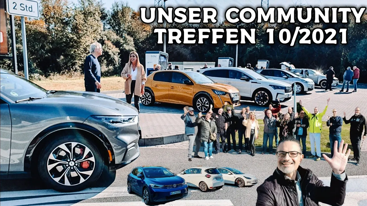 Unser Community Treffen mit 24 Elektroautos. ID.4  Tesla Mustang MachE Ioniq5 ID.3 usw...