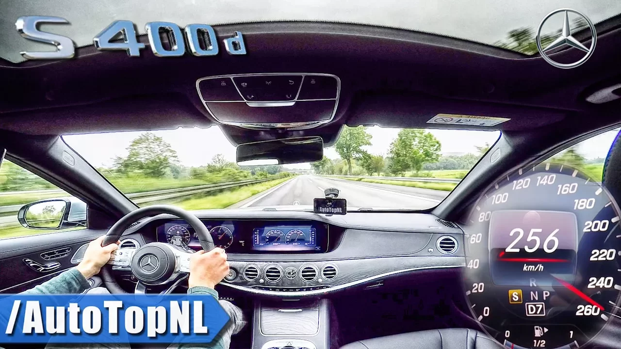 TOP SPEED 🔝 in MERCEDES BENZ S CLASS S400d on AUTOBAHN by AutoTopNL