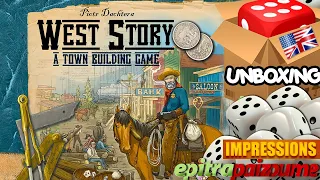 West Story A Town Building Game - Unboxing & First Impressions (EN) | Epitrapaizoume