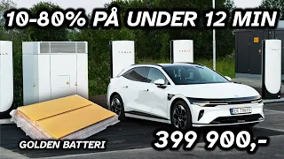 Zeekr 7GT Core på Tesla V4 - lader EKSTREMT bra, men ikke som lovet
