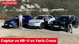 Comparativo SUV híbridos | Honda HR-V, Renault Captur, Toyota Yaris Cross / en español | coches.net