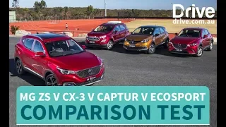 Mazda CX-3 v Renault Captur v Ford EcoSport v MG ZS 2018 Comparison | Drive.com.au