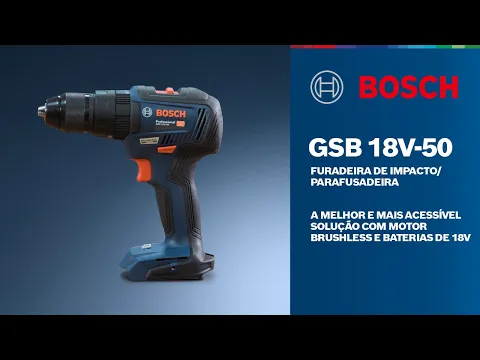 Furadeira e Parafusadeira de Impacto Brushless 1/2" 18V GSB 18V-50 com 2 Baterias e Maleta Bosch