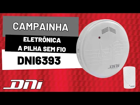 Campainha Eletrônica a Pilha sem Fio Branca com Ajuste de Som 6393 DNI