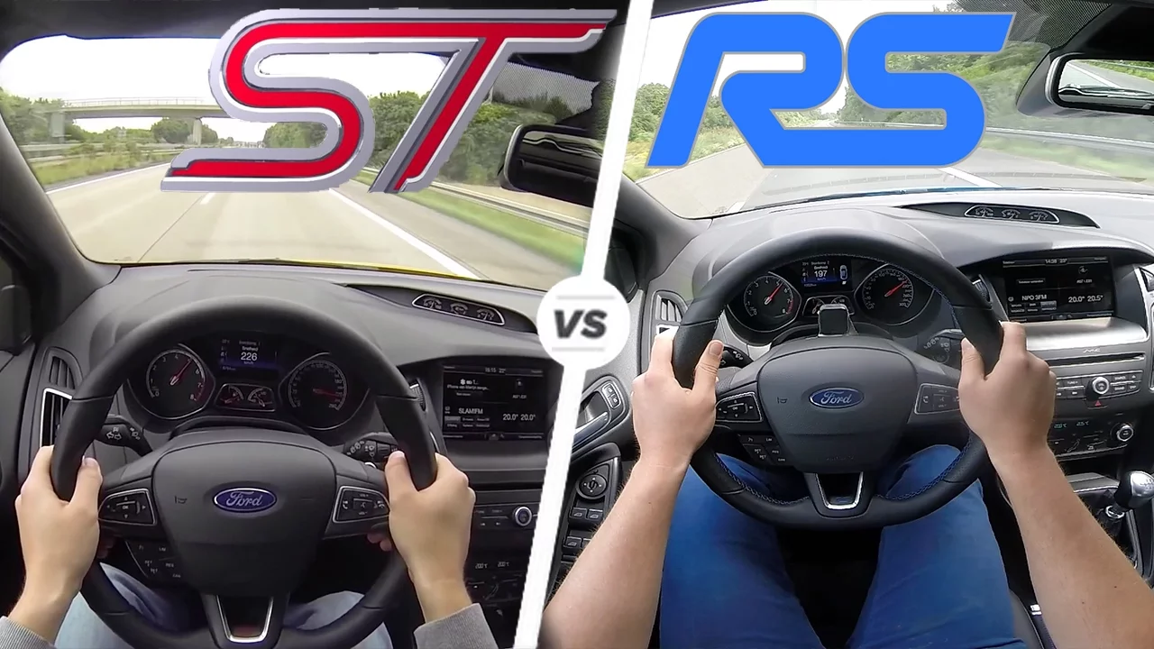 Ford Focus RS vs Focus ST ACCELERATION & TOP SPEED AutoBahn POV Drive