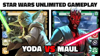 Yoda Cunning VS Maul Command - Star Wars Unlimited Gameplay - Twilight of the Republic
