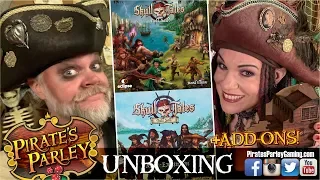 Skull Tales: Full Sail + Mega Expansion + Add-Ons UNBOXING with Pirates!