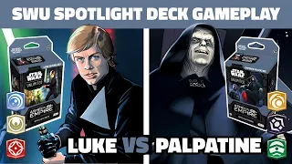 Luke Skywalker VS Palpatine Spotlight Starter Deck Ashes of the Empire Gameplay Star Wars Unlimited