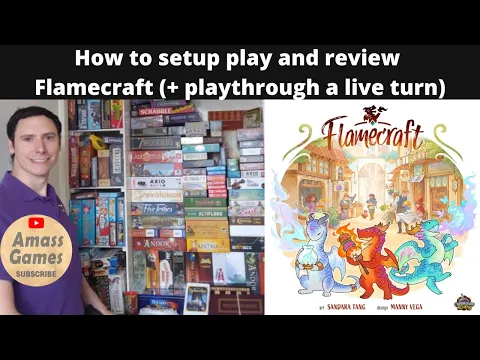Flamecraft retail edition board game-how to setup play and review Cardboard Alchemy Lucky Duck Games