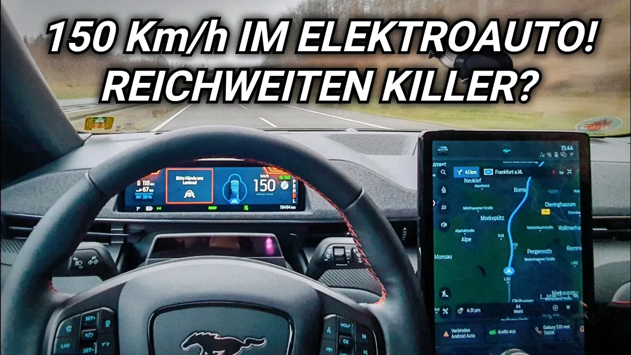 Autobahn Reichweite & Verbrauch bei 150 km/h! Mustang MachE Elektroauto