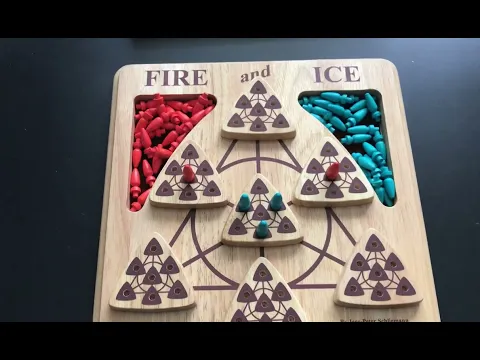 Fire and Ice. Abstract wooden board game from 2001/02 by Pin International