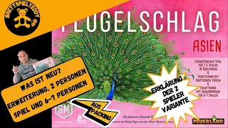 Flügelschlag Asien - Auspacking und Regeln 2 Spieler Variante - Brettspiel Teddy - Board Games