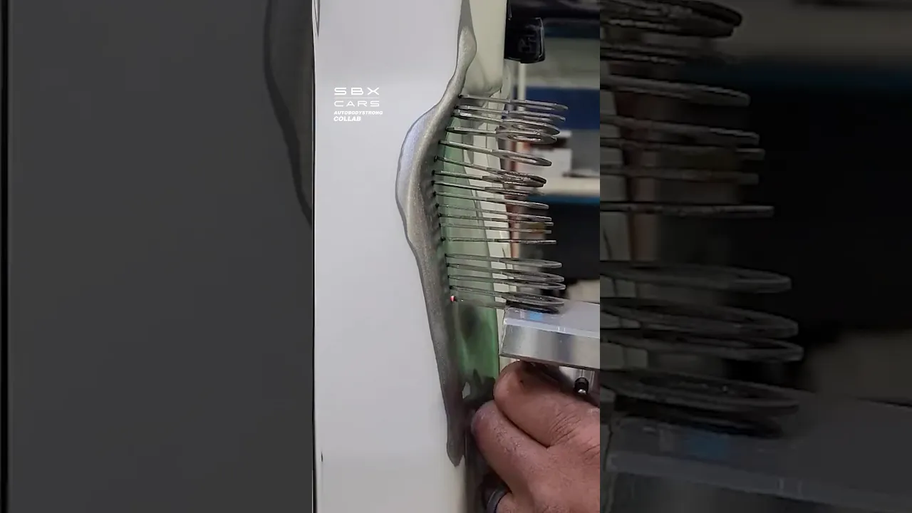 Dent Pulling With Metal Studs! 🤯 #dent #metal #cars