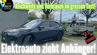 BMW iX vs. 2,5 Tonnen Anhänger - Wie viel Reichweite bleibt? [Deutsch 4K] | Vision E Drive Nr.239