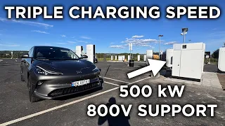 Europe's First 500kW V4 Tesla Supercharger - First Charge w/ An 800V EV