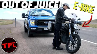 That Was Unexpected! Can The New Ford F-150 Hybrid Charge a Dead Electric Motorcycle While Driving?