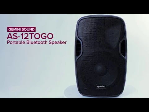 Product video thumbnail for Gemini AS-12TOGO 12-inch Powered Portable Bluetooth Speaker
