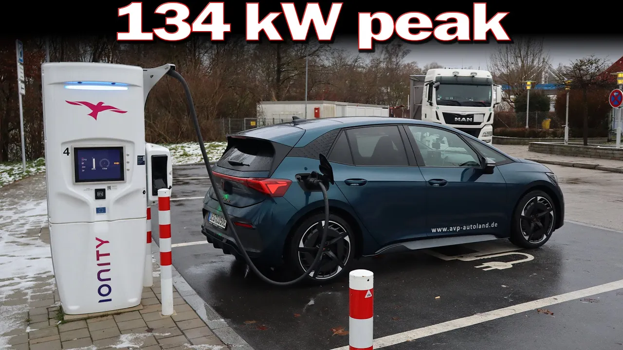 Cupra Born 58 kWh charging at Ionity with 134kW