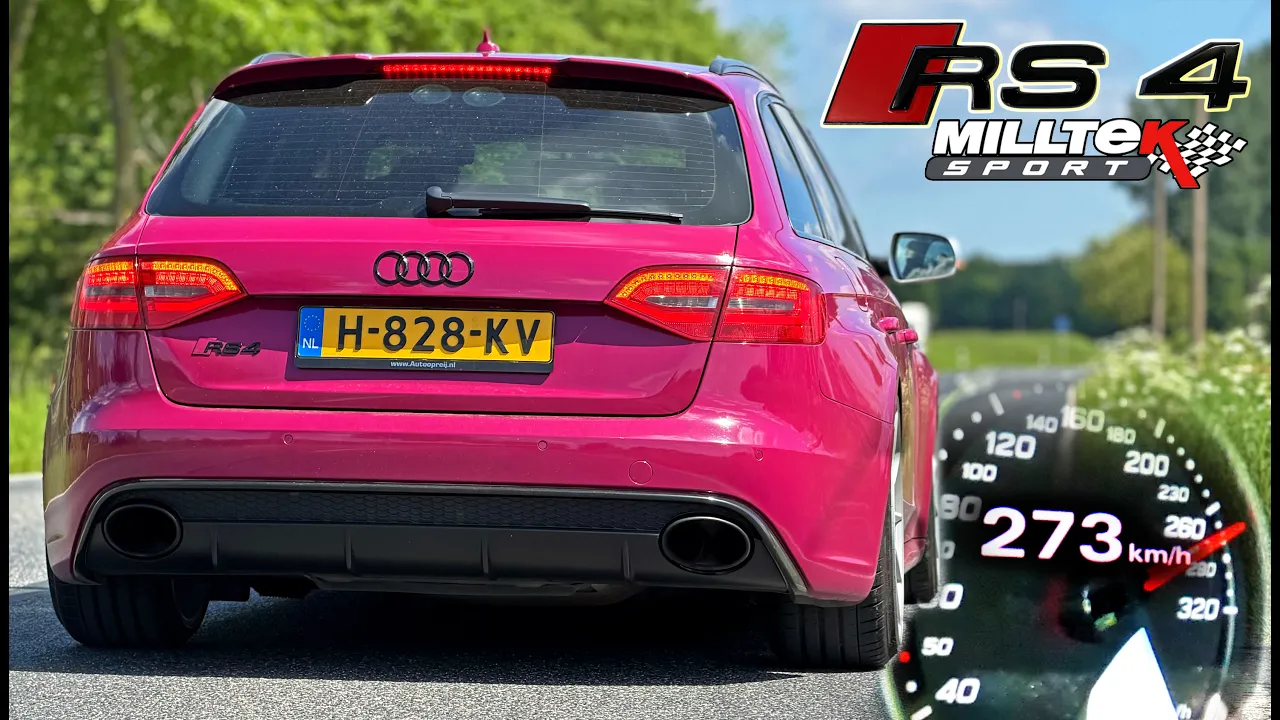 AUDI RS4 B8 N/A 4.2 V8 MILLTEK // SOUND POV & 0-100 100-200 ACCELERATION on AUTOBAHN