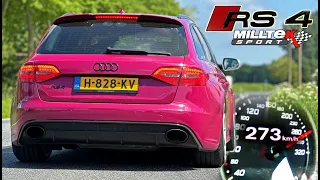 AUDI RS4 B8 N/A 4.2 V8 MILLTEK // SOUND POV & 0-100 100-200 ACCELERATION on AUTOBAHN