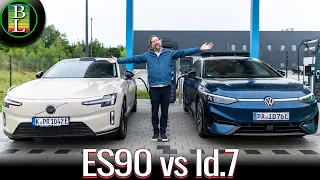 VW ID.7 Pro vs Volvo ES90 - Consumption & Charging Comparison