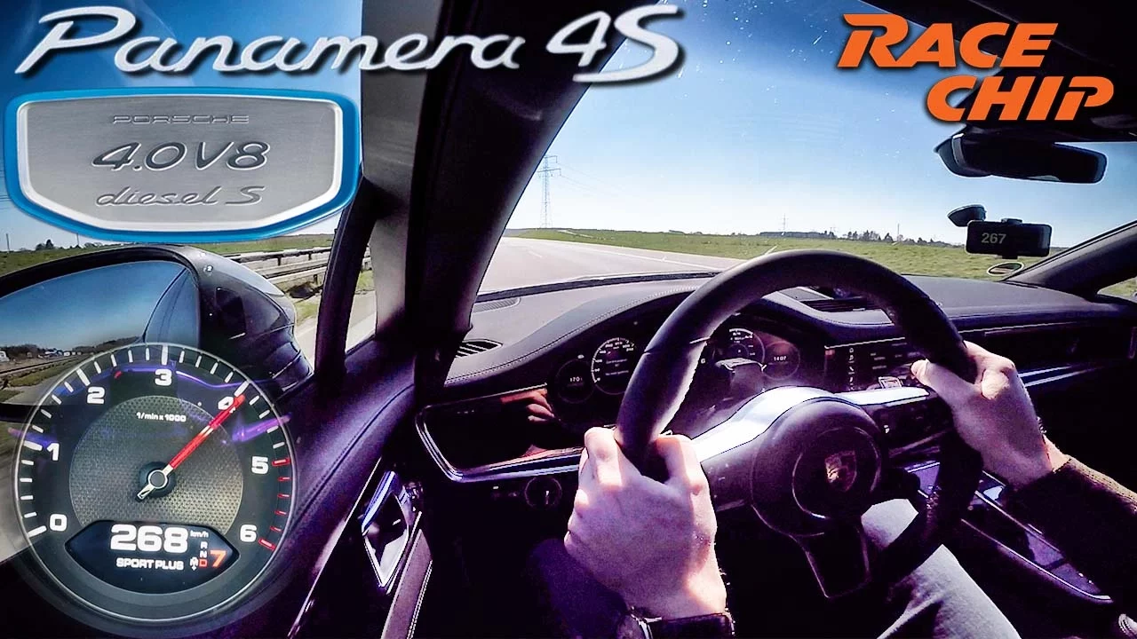 2017 Porsche Panamera 4S Diesel 505 HP RACECHIP AUTOBAHN Drive by AutoTopNL