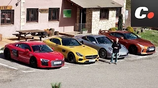 Porsche 911 Turbo S vs Mercedes-AMG GT S, Audi R8, Nissan GT-R | Comparativa | Prueba | coches.net