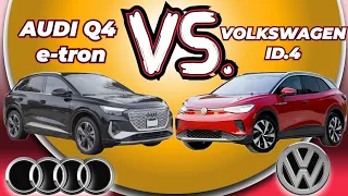 Volkswagen ID.4 VS Audi Q4 e-tron comparison. Electric SUV battle!