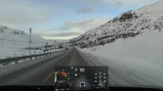 Slow TV: Driving over Hemsedal mountains in winter