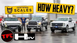 You WON’T BELIEVE How Much the New Hummer EV Weighs When Compared to a Lightning & a HD Cummins Ram!