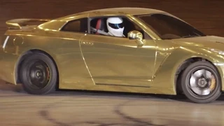 Stig Gold Nissan GTR Doughnuts | Top Gear