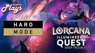 Disney Lorcana Illumineer's Quest: Deep Trouble 4 Player Gameplay | HARD MODE