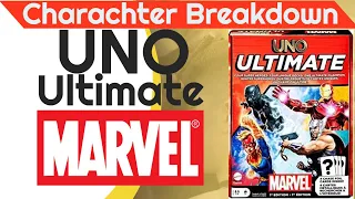 Uno Ultimate Marvel Character Breakdown